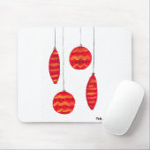 Tapis De Souris Baubles rouges de Noël (Avec souris)
