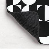 Tapis De Souris Bauhaus Noir Et Blanc Moderne Géométrique Abstrait (Coin)