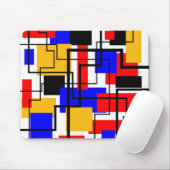 Tapis De Souris Bauhaus Rectangles et lignes - Blanc (Avec souris)