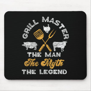 Tapis De Souris Bbq Smoker Grill Maître L'Homme Le Mythe La Légend