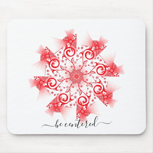 Tapis De Souris Be centered red mandala fractal (Devant)