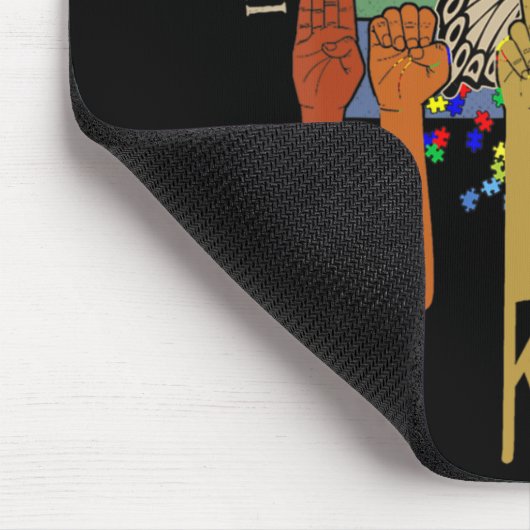Tapis De Souris Be Kind Autism Awareness ASL Mom Teacher Kindness (Coin)