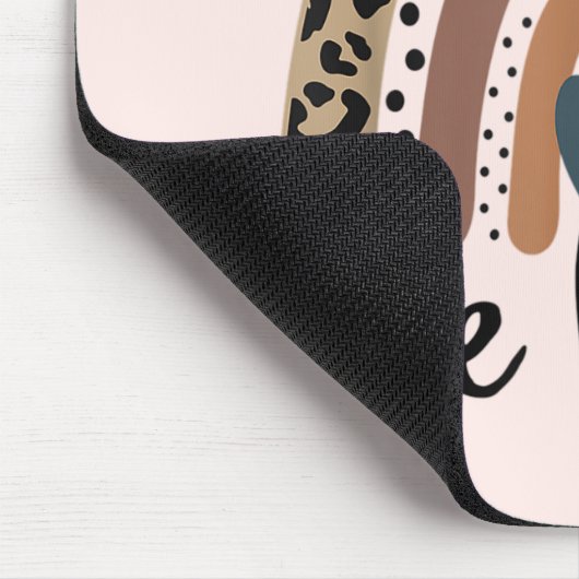 Tapis De Souris Be Kind Leopard Rainbow Boho inspiré rose (Coin)