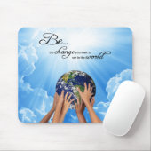 Tapis De Souris Be the Change - Gandhi (Avec souris)