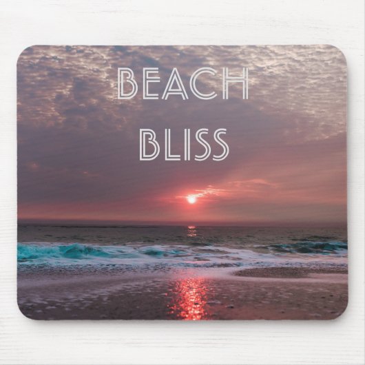 Tapis De Souris Beach Bliss Tropical Paradise Sunset Editable (Devant)