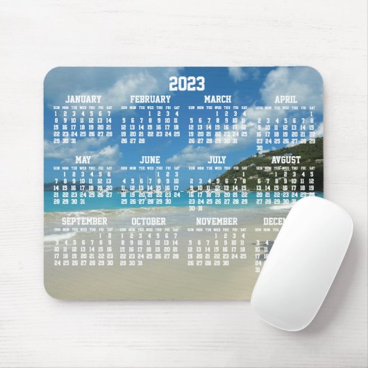 Tapis De Souris Beach Yearly Calendar 2023 Mouse Pads (Avec souris)