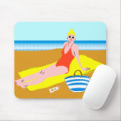 Tapis De Souris Beachy Keen - Jaune (Avec souris)