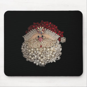 Tapis De Souris Bead Noël Père Noël Star-gemstone-White-Xmas