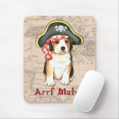 Tapis De Souris Beagle Casquette pirate (Avec souris)