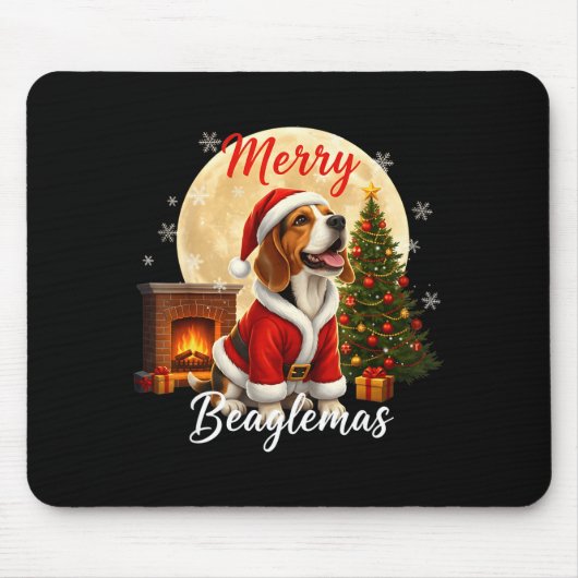 Tapis De Souris Beagle Christmas Beagle Costume Beagle Xmas Merry (Devant)