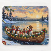 Tapis De Souris Beagle Christmas Boat Holiday (Devant)