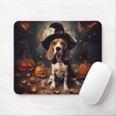 Tapis De Souris Beagle Citrouille Halloween effroi (Avec souris)