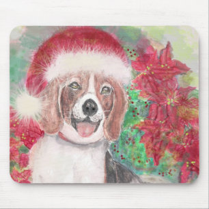 Tapis De Souris Beagle de Noël - customisé