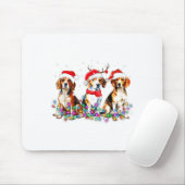 Tapis De Souris Beagle Dog Christmas Lights Cute Pet Matching Fami (Avec souris)