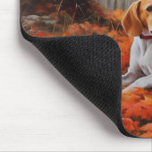Tapis De Souris Beagle en automne Leaves automne Inspire (Coin)