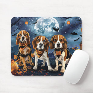Tapis De Souris Beagle Halloween Éffrayant
