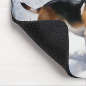 Tapis De Souris Beagle Laisser Neige Noël (Coin)