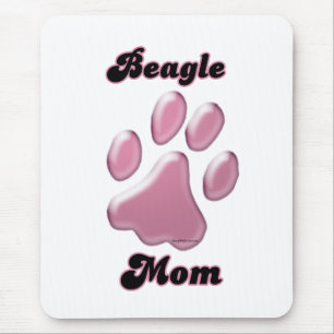 Tapis De Souris Beagle Maman Pink Pawprint