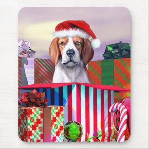 Tapis De Souris Beagle Noël Surprise