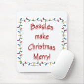 Tapis De Souris Beagles rendent Noël joyeux (Avec souris)