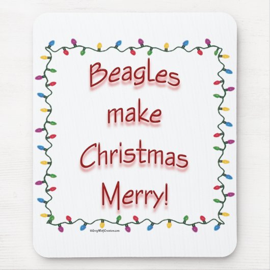 Tapis De Souris Beagles rendent Noël joyeux (Devant)