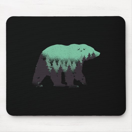 Tapis De Souris Bear Forest Nature Grizzly Randonnée Chasse en ple (Devant)