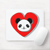 Tapis De Souris Bear Panda Et Dessin De Coeur Rouge (Avec souris)