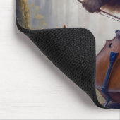Tapis De Souris Bear Playing the Cello In a Misty Forest (Coin)