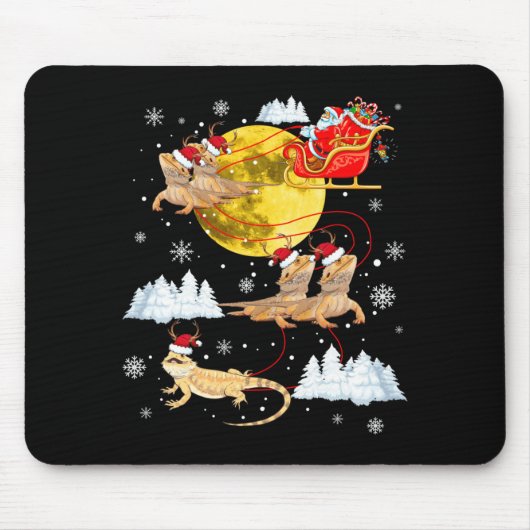 Tapis De Souris Bearded Dragon Reindeer Christmas Pajama Santa Xma (Devant)