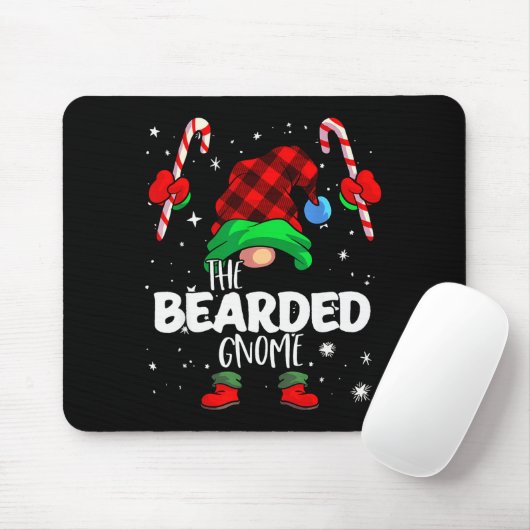 Tapis De Souris Bearded Gnome Red Buffalo Plaid Matching Family Ch (Avec souris)
