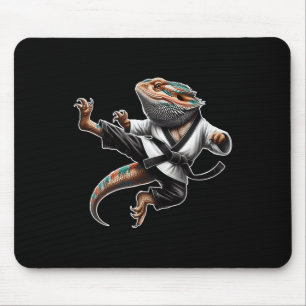 Tapis De Souris Bearé Dragon Flying Kick Pose Karate Samurai Nin