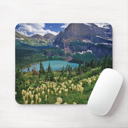 Tapis De Souris Beargrass au-dessus du lac Grinnell dans les nombr (Avec souris)