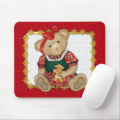 Tapis De Souris Beary Joyeux Noël -Girl Teddy (Avec souris)