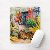 Tapis De Souris Beatrix Potter - Des lapins regardent le chat (Avec souris)