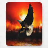 Tapis De Souris BEAU BALD EAGLE & FEU DE FORÊT Mousepad (Devant)