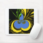 Tapis De Souris Beau Beau Art Sud-Africain Jaune et Bleu (Avec souris)