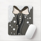 Tapis De Souris Beau brillant rose doux et arc chocolat (Avec souris)