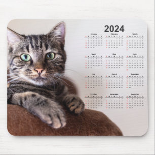Tapis De Souris Beau calendrier de repos des chats 2024