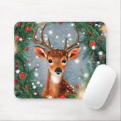 Tapis De Souris Beau Cerf de Noël (Avec souris)