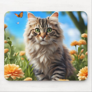 Tapis De Souris Beau chats beau jardin