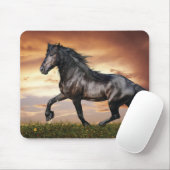 Tapis De Souris Beau Cheval Noir (Avec souris)