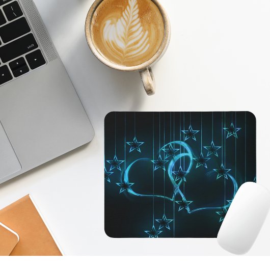 Tapis De Souris Beau coeur et étoile Mousepad