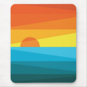Tapis De Souris Beau coucher de soleil et vagues de mer (Devant)