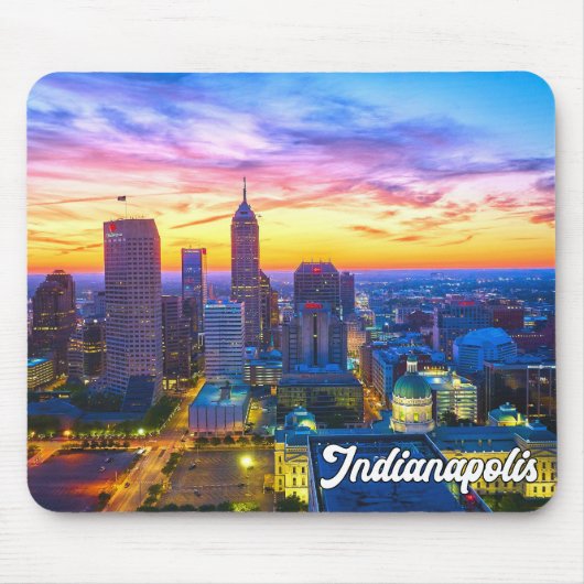 Tapis De Souris Beau coucher de soleil sur Indianapolis, Indiana, (Devant)