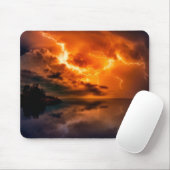 Tapis De Souris Beau coucher de soleil sur l'eau avec éclair (Avec souris)