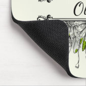 Tapis De Souris Beau dessin de fleurs noires et blanches (Coin)