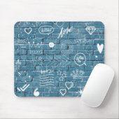 Tapis De Souris Beau graffiti sur mur vert calligraphie (Avec souris)