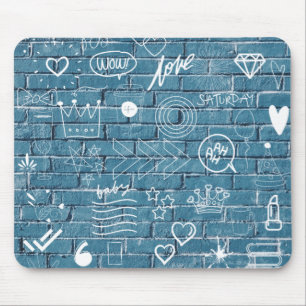 Tapis De Souris Beau graffiti sur mur vert calligraphie