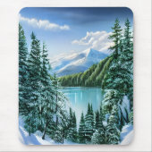 Tapis De Souris Beau Hiver Sky Mountain Lake (Devant)
