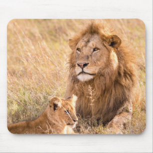 Tapis De Souris Beau Lion et Cub